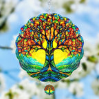 Tree of Life Hanging Wind Spinners for Women Men, 12 Inch Metal 3D, Stainless Steel Hanging Wind Catchers Sculpture for Outside, Christmas Decoration Garden, Unique Gift Xmas