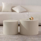 Modern Round Nesting Coffee Table Set of 2, Side Tables for Living Room