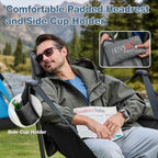 Hammock Camping Chair with Adjustable Backrest, 350LBS Heavy Duty Oversized Swinging Chair Portable Folding Rocking Chair with Pillow Cup Holder for Outdoor Beach Camping Patio, Black