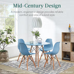 Best Choice Products 5-Piece Dining Set, Compact Mid-Century Modern Table & Chair Set for Home, Apartment w/ 4 Chairs, Plastic Seats, Wooden Legs, Metal Frame - Dark Green/Walnut
