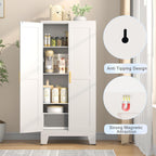 GAIOUS 61.02" Metal Pantry Cabinet, White Kitchen Pantry Storage Cabinets | with Adjustable Shelves and Feet, Pantry Storage Cabinet for Kitchen, Dining Room, Living Room, Bathroom, Linen Craft cabinet