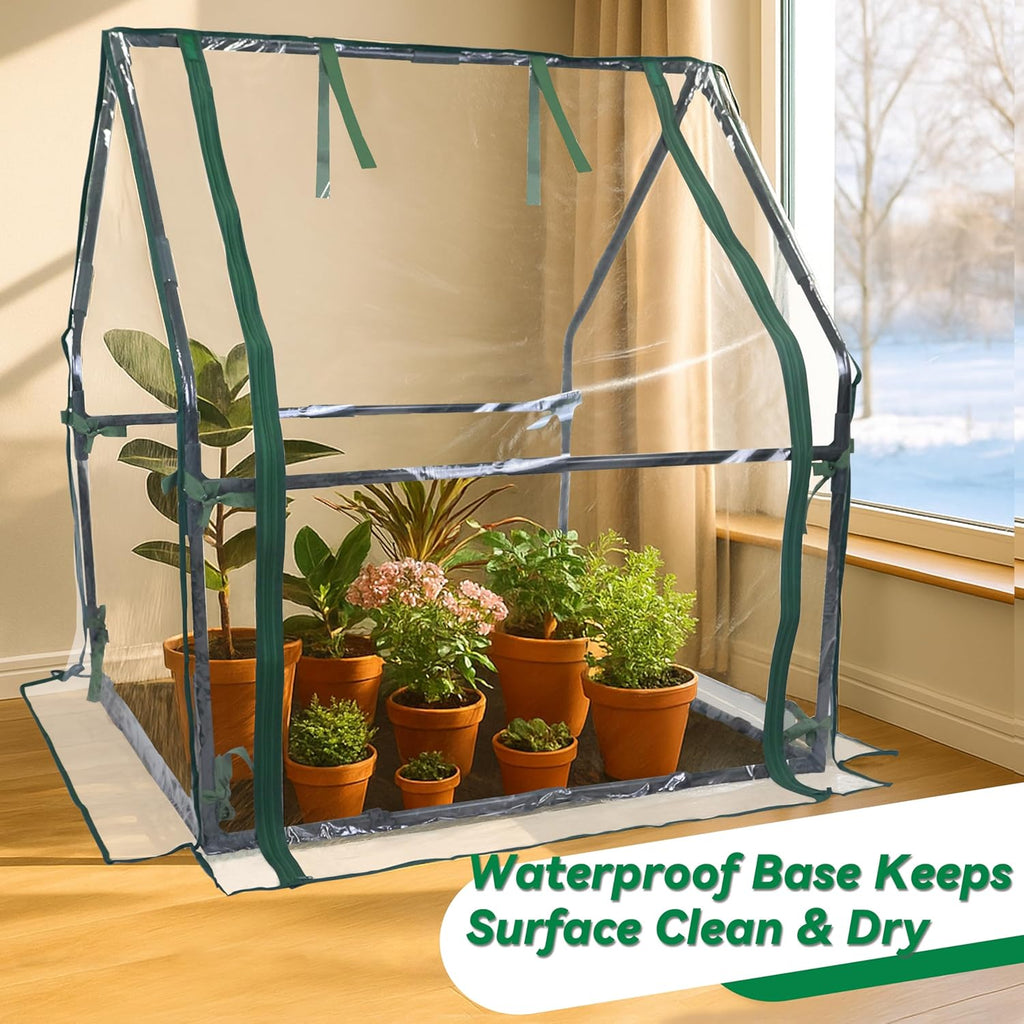Gardzen Mini Greenhouse Indoor with Waterproof Bottom, Heavy Duty Portable Green House for Outdoor, Ideal for Seed Starting, Germination and Weather Protection, 36.2"(L) x 36.2"(W) x 42.5"(H)