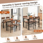 Tangkula 5-Piece Dining Table Set for 4 | Heavy Duty Metal Frame, Space-Saving, for Small Apartment, Dinette, Living Room, Breakfast Nook