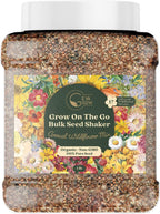 Wildflower Seed Shaker – Annual Mix by GevaGrow | 17 Variety Flower Seeds for Planting in Pots & Outdoor Gardens, Bulk 300,000+ Seeds - 1 Pound Tub