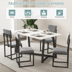 HUGROVE 5 Piece Dining Set, 47.24'' Faux Marble Dining Table Set for 4, Modern Minimalist Kitchen & Dining Room Set with Upholstered Chairs for Small Spaces, Apartments (Charcoal Velvet)