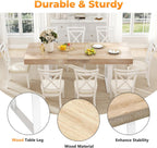 Zevemomo 63"-78.7" Expandable Dining Table, 6-10 Extendable Dining Table, Rectangle Conference Table, Farmhouse Kitchen Table with Slide Track, Tapered U-Shaped Wood Legs for Office, Living Room-Oak