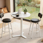 FLEXISPOT Gas Spring Lift Sit-to-Stand Table,20" Round Bar Table | With One-Touch Lift,Flexible Height 25.8"–41.3",19.7" High-Top Pub Table for Balcony,Kitchen, Apartment & Small Spaces,White