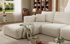 150" Oversized Couch for Living Room,Modular Sectional Sofa | Extra Deep 6 Seater Sofa Set, Comfy Modern Large Modular Cloud Sectional Couch,No Assembly Required, Beige