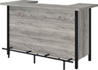 Coaster Home Furnishings - Bellemore - Wood & Metal - Bar Cabinet with Bottle Rack and Stemware Racks with Open Storage - Dining Room & Home Bar - Gray Driftwood - 182105