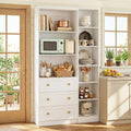 Cyclysio Kitchen Pantry Cabinet, 80" Pantry Storage Cabinet with Drawers and Adjustable Shelves, Kitchen Cabinet for Livingroom, Pantry, Bathroom, Kitchen (White)