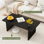 BON AUGURE Black Coffee Table, 43 Inch Modern Coffee Tables for Living Room, Wooden Center Table, Living Room Tables for Home, Office (Black Oak)