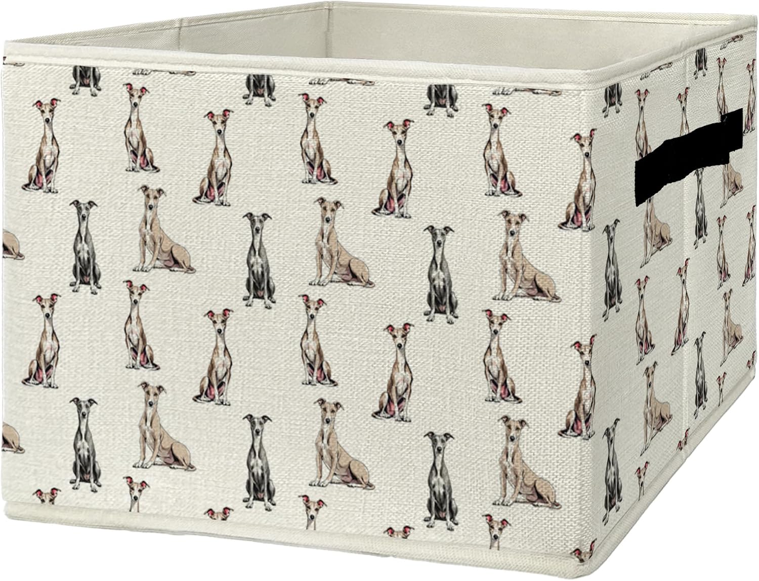 Greyhound Gifts Storage Bins & Boxes with Handles, Dog Foldable Basket for Organizing Dog Lovers Owners, Greyhound Christmas Storage Laundry Hampers for Bedroom Bathroom Clothes Toys Books