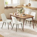 VASAGLE Dining Chairs Set of 4, Upholstered Kitchen Chairs, Synthetic Leather, Max. Load 264 lb, Steel Legs, Curved Backrest, for Dining Room, Cloud White and Ink Black ULDC090WH02-2J