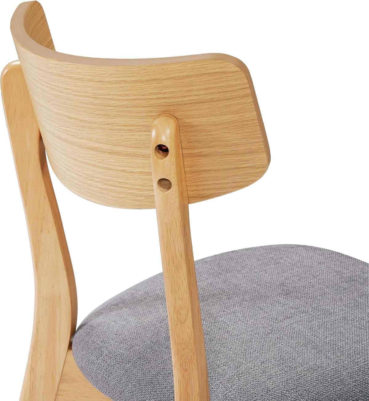 Dining Chairs Set of 2, Dining Room Chairs with Walnut Finished Frame | Kitchen Chairs Set of 2 with Curved Backrest and Wood Legs, Mid Century Modern Upholstered Dining Chairs