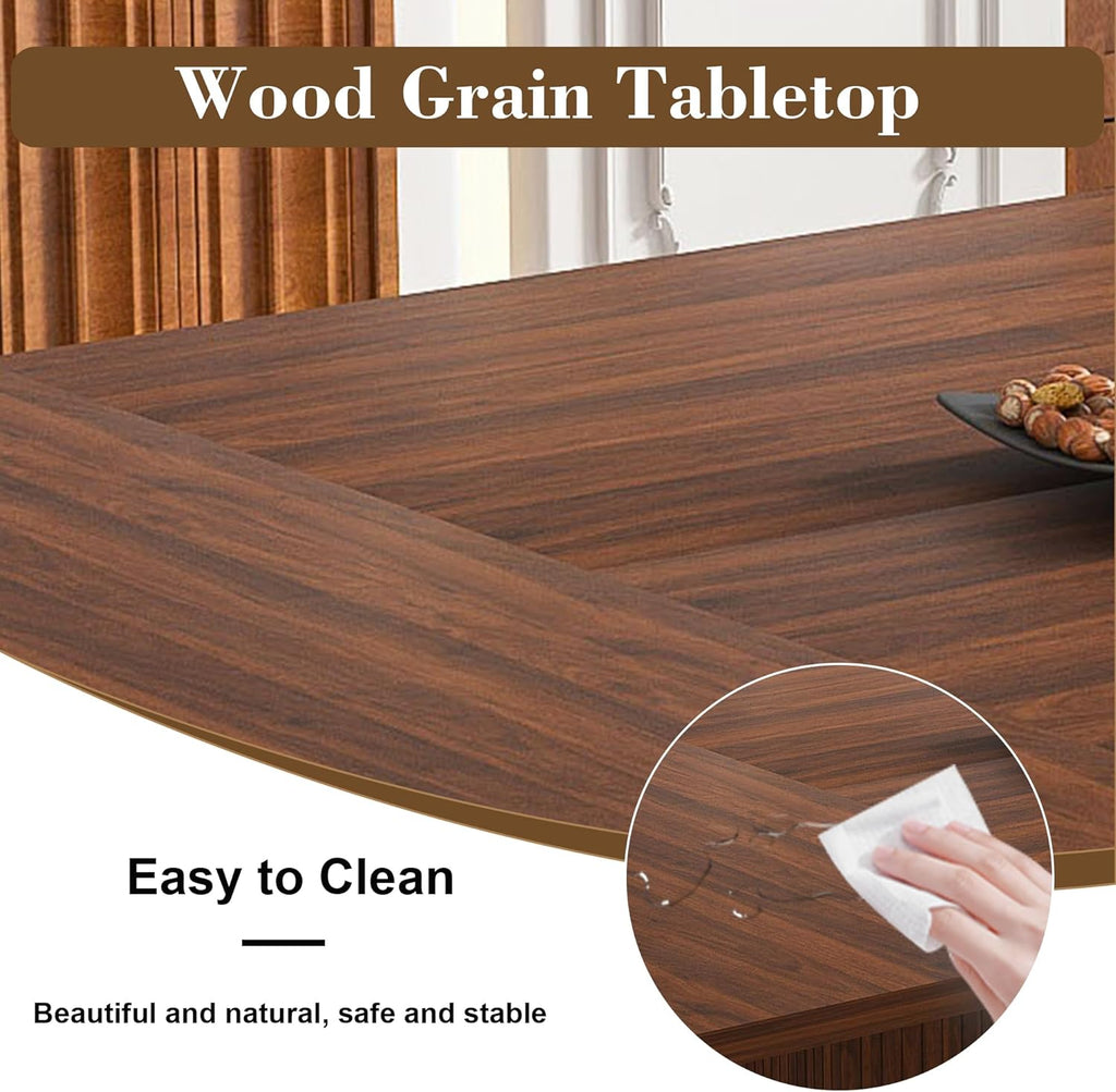 Rectangle Dining Table for 4-6, 78" Modern Dining Room Table with 2-Tier Storage Shelf Wood Rectangle Kitchen Dinner Furniture for Home, Dining Room