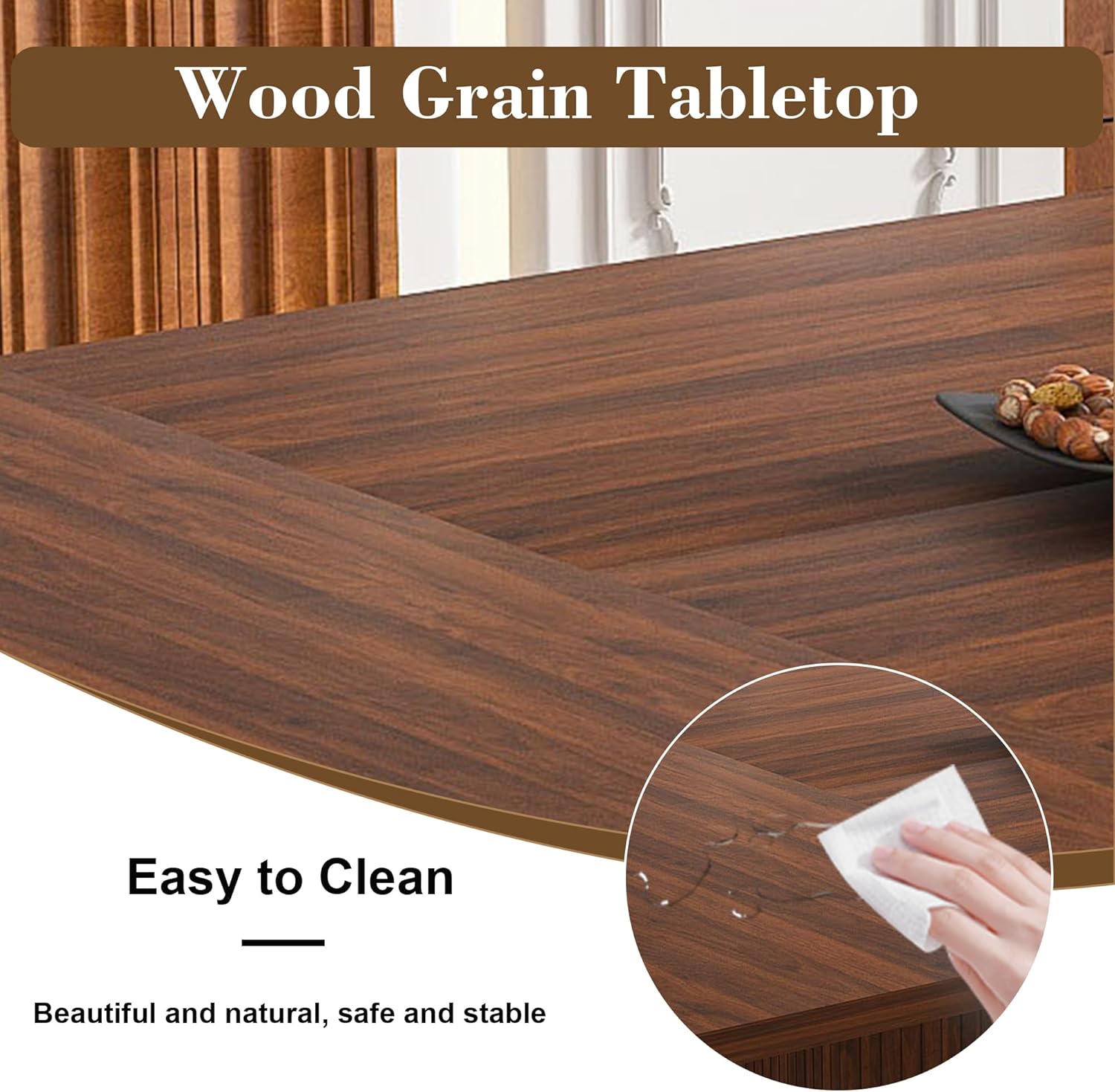 Rectangle Dining Table for 4-6, 78" Modern Dining Room Table with 2-Tier Storage Shelf Wood Rectangle Kitchen Dinner Furniture for Home, Dining Room