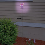 Exhart Garden Solar Lights, Decorative Angel Garden Stake, 12 LEDs, Cute Yard and Pathway Decor, Pink, 4 x 34 Inch