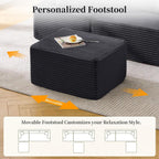 Korser Cloud Modular Sectional Sofa with L-Shaped, Couches for Living Room, Fluffy Comfy Corduroy Deep Seat with Ottoman, Bedroom, Apartment, No Assembly Required