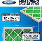 12x24x1 MERV 13 Air Filters, 6-Pack, Actual Size: 13.70” x 23.70” x 0.75”, Pleated Design with Enhanced Filter Media for Superior Filtration,Perfect for HVAC, AC & Furnace Systems
