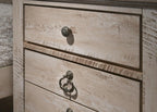 Contemporary Patched Top 3-Drawer Nightstand, Antique Brown ﻿,for Small Spaces