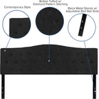 EMMA + OLIVER Black King Tufted Headboard