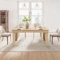 GarveeHome Farmhouse Dining Table for 4-6 People, 63 in Long Kitchen Tables with Wooden Sturdy Frame, 5 ft Large Rectangular Dinner Table for Dining Room, Kitchen, Natural, 63" Non-extendable