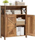 Homhedy Farmhouse Bathroom Storage Cabinet with 2 Doors, Toilet Paper Cabinet with Adjustable Shelf, Small Bathroom Cabinet for Kitchen/Laundry/Living Room, 11.8 x 23.6 x 31.5 Inches, Rustic Walnut