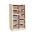 ECR4Kids 10 Cubby Tray Cabinet with Scoop Front Storage Bins, 5x2, Natural, Classroom Furniture, Clear | Durable birch, 10 plastic scoop front storage bins, GREENGUARD Gold Certified, 10 cubbies for organization, classroom or home