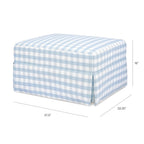 Namesake Crawford Gliding Ottoman in Blue Gingham, Greenguard Gold & CertiPUR-US Certified