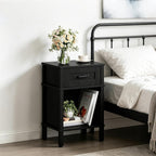 Black Nightstand with Drawers,Small Night Stand,Black Bedside Table