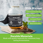Nourished Essentials | Kombucha Heating Wrap Black - 3''x20'' - Precise Temperature Control for Kombucha Brewing Kit and Fermentation Heater Pad - Homebrew, Germination Supplies and Sourdough Starter
