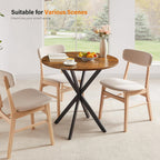 Vantic 31.5" Small Round Dining Table for 2-4, Round Kitchen Table for Small Spaces, Farmhouse Circle Dining Room Table for Kitchen and Living Room, Rustic Brown