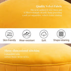 Multifunction Velvet Ottoman, Upholstered Vanity Stool Chair, Sturdy Round Footstool for Makeup, Living Room, Bedroom, Entryway (Mustard)