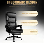 Gaming Chair with Pocket Spring Cushion and Footrest, Ergonomic Computer Chair for Adults, Breathable PU Leather Game Chair