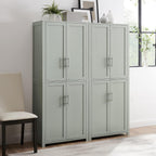 Crosley Furniture Savannah 2-Piece Pantry Storage Cabinet Set with Shelves, Kitchen, Dining, or Laundry Room, Gray