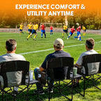 Directors Chair Foldable with Side Table, 400lb Heavy Duty for Adults Outdoor, Folding Camping Chair for Sideline Sports, Fishing, Patio, Lawn, Picnic, Beach, 1-Pack Brown