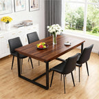 Modern Dining Chairs Set of 6, PU Leather Dining Room Chairs, Upholstered Kitchen Chairs with Ergonomic Backrest & Sturdy Metal Legs, Perfect for Dining Room, Living Room, Black