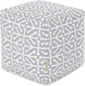 Majestic Home Goods Aruba Indoor/Outdoor Bean Bag Ottoman Pouf Cube, 17" L x 17" W x 17" H, Gray
