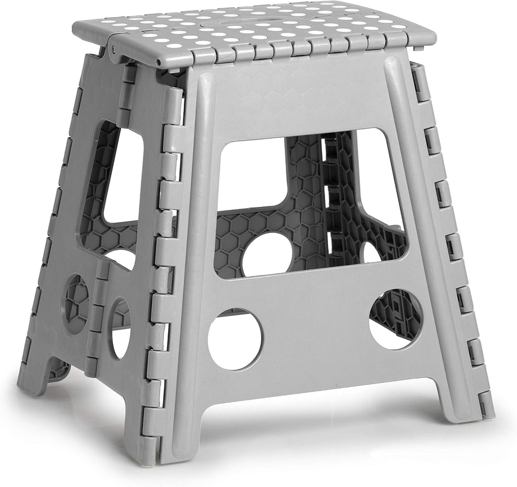 Zeller Present - Schöner Leben. Praktisch WOHNEN. Zeller 13036 Premium Klapphocker faltbar, Kunststoff, grau, TÜV geprüft, belastbar bis 150 kg, ca. 38,5 x 31,5 x 39 cm, Plastik, groß