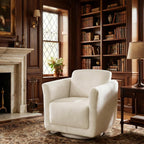 Swivel Accent Chair, 360° Chenille Barrel Armchair for Living Room, Linen