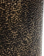 LuxenHome Round Side Table, 20" Black and Gold Metal Base with Wood Top,Small Accent Stool End Table for Small Place,Bedside Nightstand for Living Room, Bedroom, Office, Bathroom