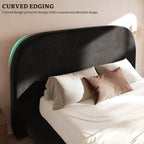 YITAHOME Queen Size Bed Frame, Curved Arched Soft Cloud Bed with Headboard