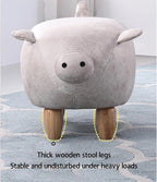 19.6-Inch Multi-Functional Footstool, Entryway Storage Stool, Unique Pig Design, Suitable As A Decoration for Hallways and Living Rooms. (Gray)