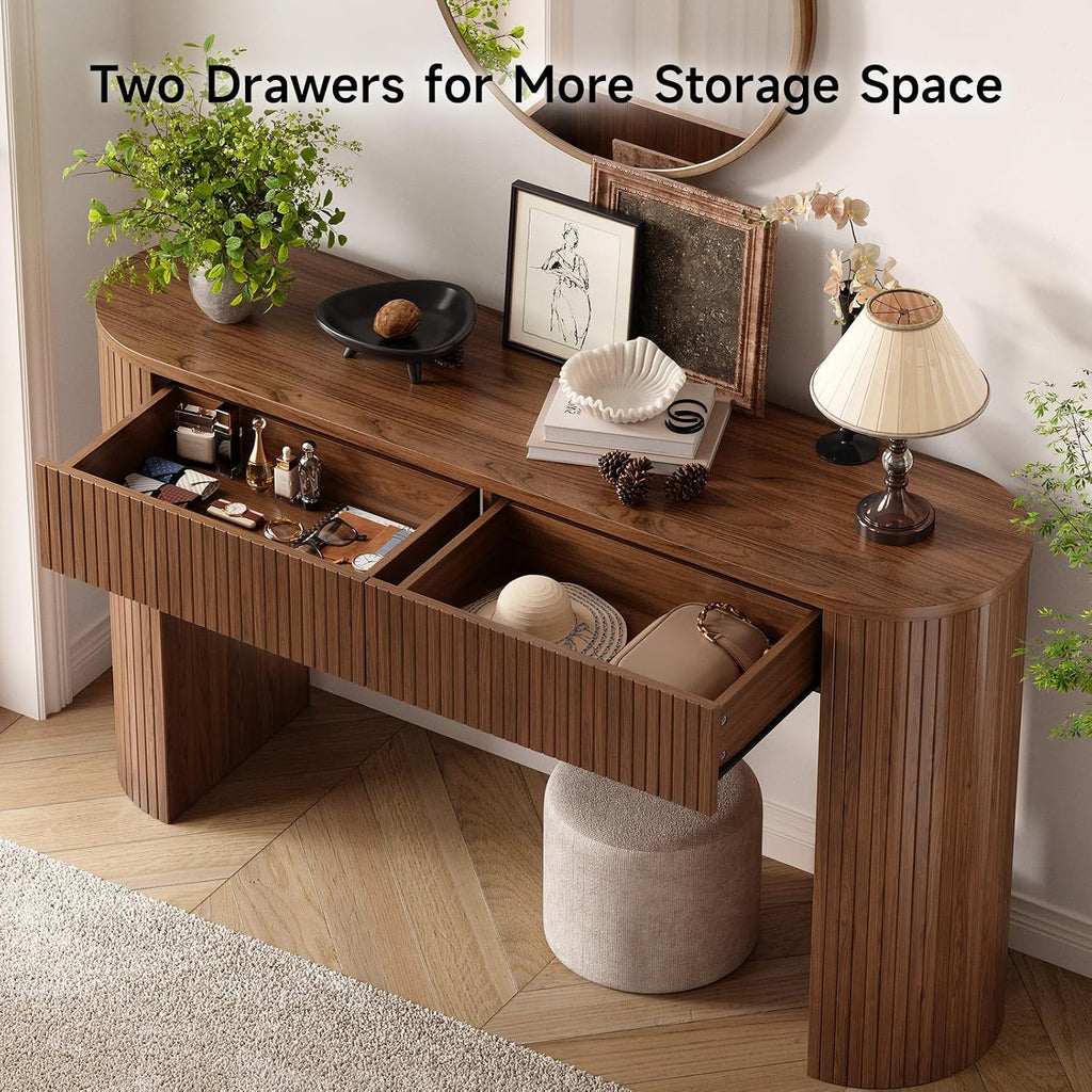 ONBRILL 55 Inch Console Table with 2 Drawers, Entryway Tables with Storage