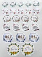 Custom Stickers for Weddings, Birthdays & Businesses - Personalized Labels with Your Logo - Waterproof, Fade and Heat Resistant - Pack of 100-1000 (Wreath K, 1.5 Inch)