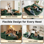 Bashaw 108" Cloud Sectional Couches Sofa with Chaise, Modular L-Shape Couch Deep Seat Memory Foam Compressed Sofa for Living Room