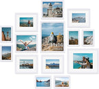 Vittanly 14 Pack Picture Frames Collage Wall Decor, Gallery Wall Frame Set with 2Pcs 11x14, 6Pcs 8x10 and 6Pcs 5x7 Photo Frames, Picture Frame Set for Wall Collage or Tabletop Display, White