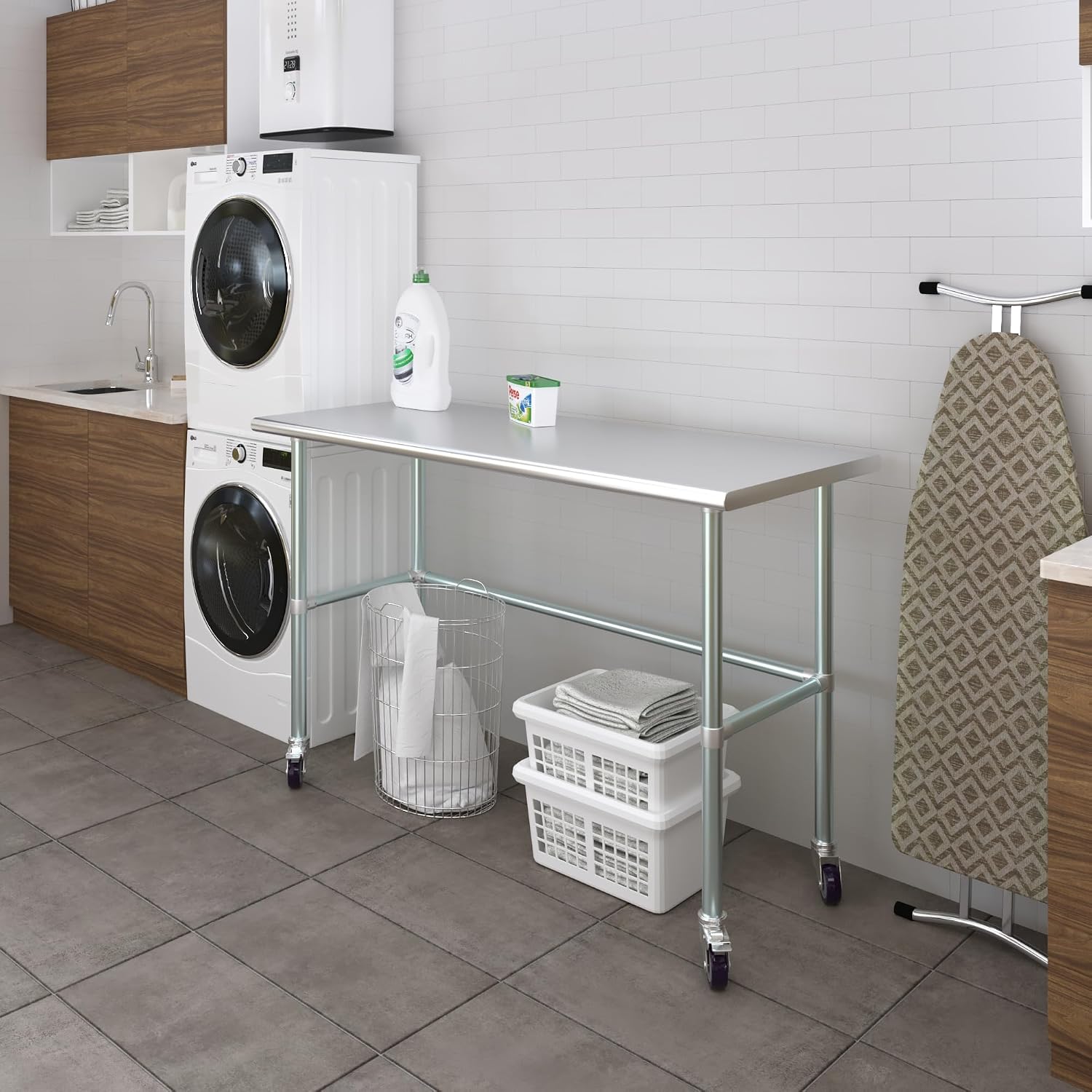 Stainless Steel Table + Add Casters | Choose from 43 Sizes | NSF Metal Work Table for Kitchen Prep Utility | Commercial and Residential Applications.