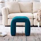 Multi-Functional Ottoman Stool, Footrest for Couch, Modern Vanity Stool for Make-up Room, Living Room and Entryway, Small Cute Footstool (Teal Velvet)