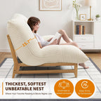 Cloud-Like Oversized Accent Chair Comfy Reading Chair for Adults, Extra-deep Seat Bean Bag Chairs, Convertible Stuffed Bean Bag Cushion with Removable Washable Cover